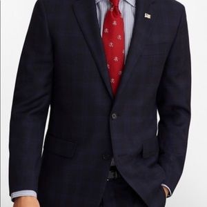 Milano Fit Navy Plaid 1818 Suit. 36w/30 L/ 42R